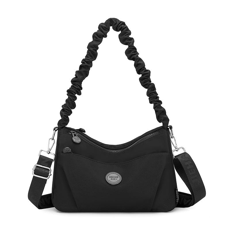 Nylon Pleated Strap Women's Crossbody Bag - Lightweight, Versatile, Simple Shoulder Bag for Commuting and Casual Use