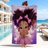 Black Princess Magic Celebration Beach Towel, Microfiber Beach Towel, Perfect For Pool, Beach, Travel, Home Decor Beach Party Fan gifts