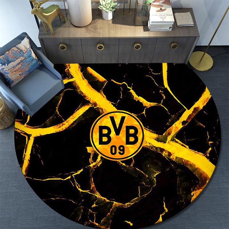 Borussia Dortmund2,Runder Teppich,Teppich für Wohnzimmer Schlafzimmer Sofa Spielzimmer Dekor,Rutschfeste Bodenmatte