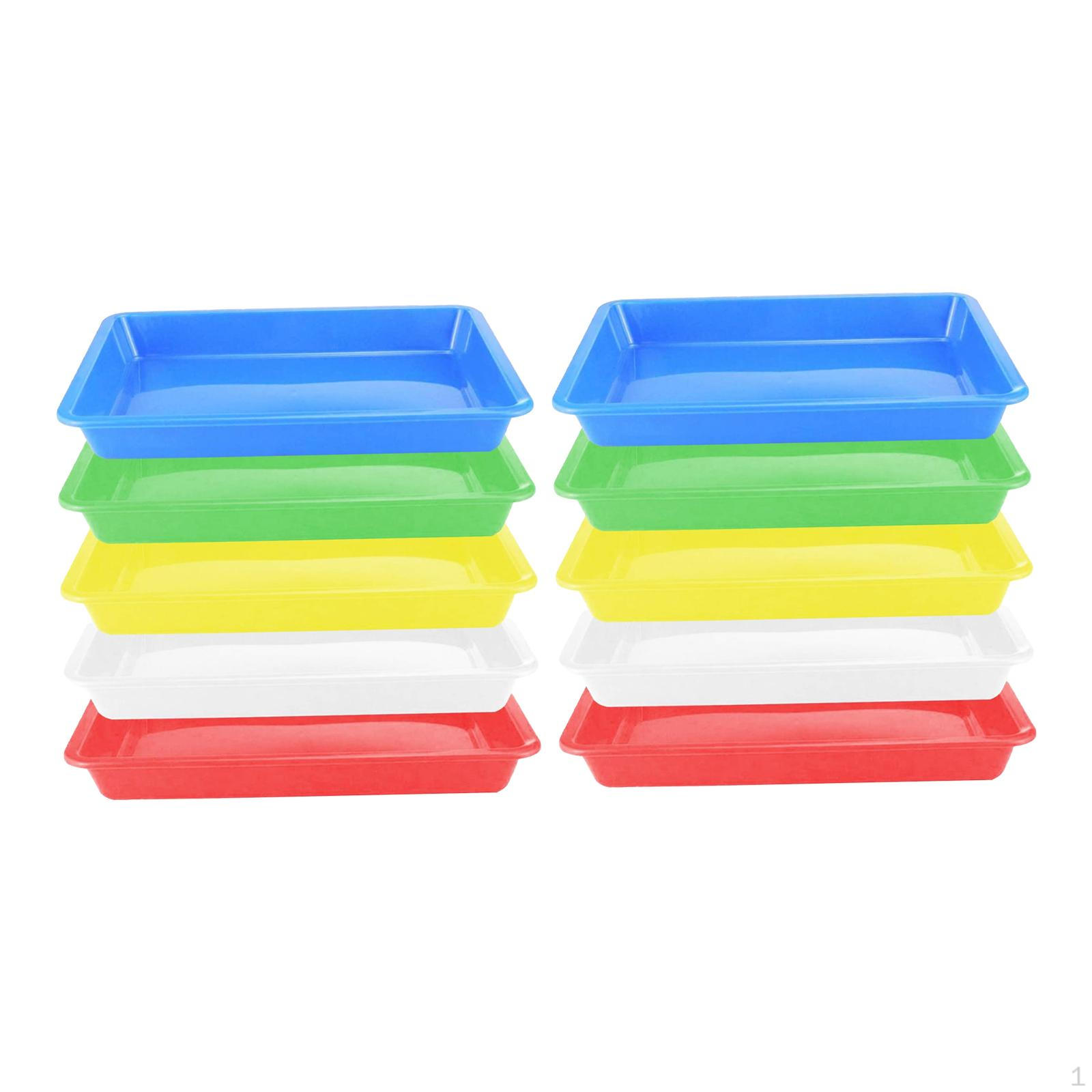 

10 Pieces Serving Trays Party Buffet Platters Container Storage Plates for Camping 24.5 cmx18 cmx2.3 cm