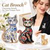 Metal Cat Brooch Rhinestone Accents Brooch Pins New Lapel Badge  Daily Outfits