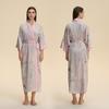 Yaoting European and American satin long-sleeved pajamas women's long loose and comfortable nightgown printed loungewear WP1981