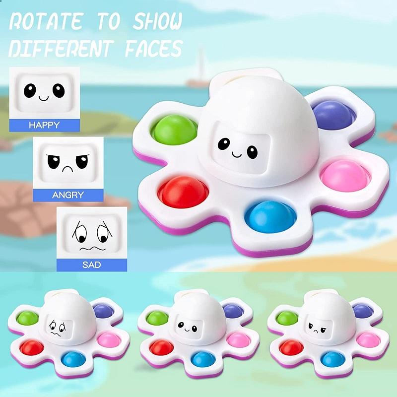 Antistress Push Bubbles  Fidget Spinner for Kids and Adults Face-Changing Sensory Toy for Autistic Children Anxiety Relief Gifts
