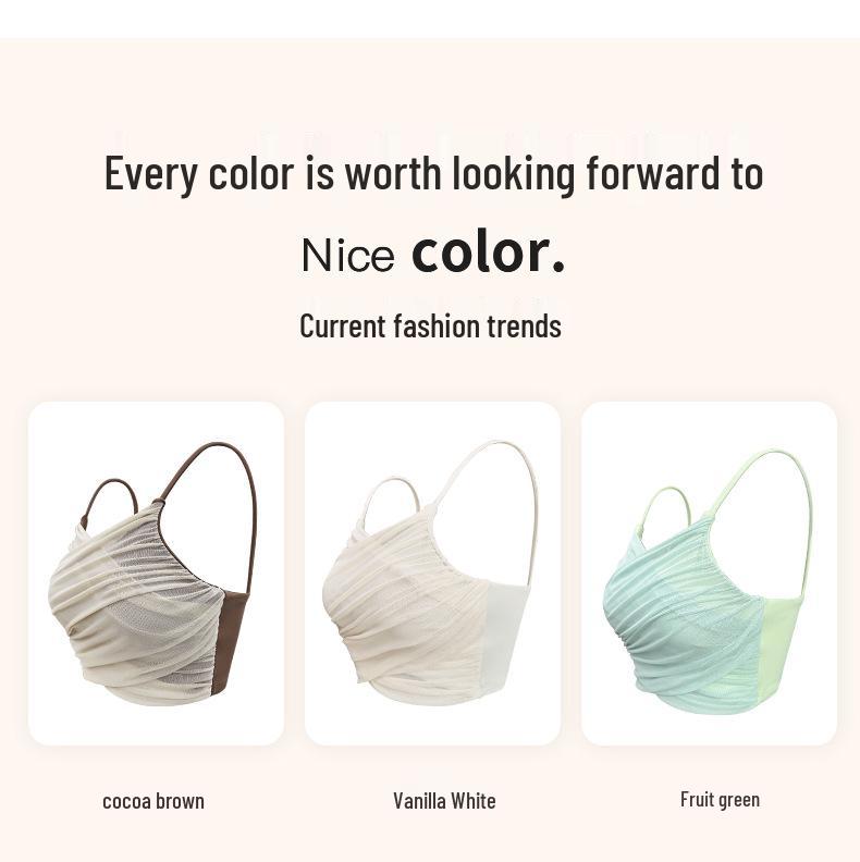 Women's Sleeveless Mesh Yoga Top with Built-in Sports Bra and Chest Pads
