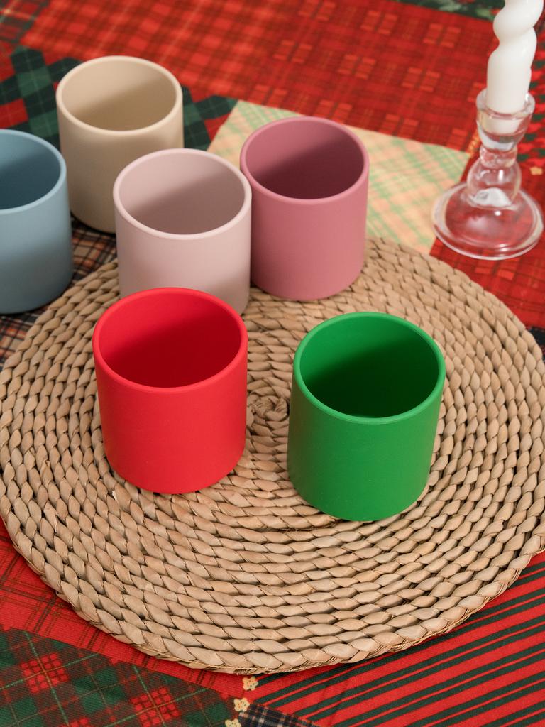 Color Kids 1PC Silicone Baby Cup BPA-Free Feeding Liquid Drinking Cup for Infant Self-Feeding Weaning Christmas Gift Tableware