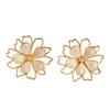 Colorful Sweet Fresh Dripping Oil Flower Hollow Double Layer Petal Stud Earrings For Women