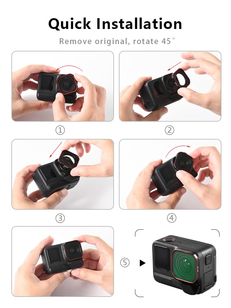 Insta360 Ace Pro Pro eksklusivt filter Belegg med høy transmittanse Vanntett Støvtett oljebestandig beskyttelse Ekstra linse 2/Ace Anti-tåke