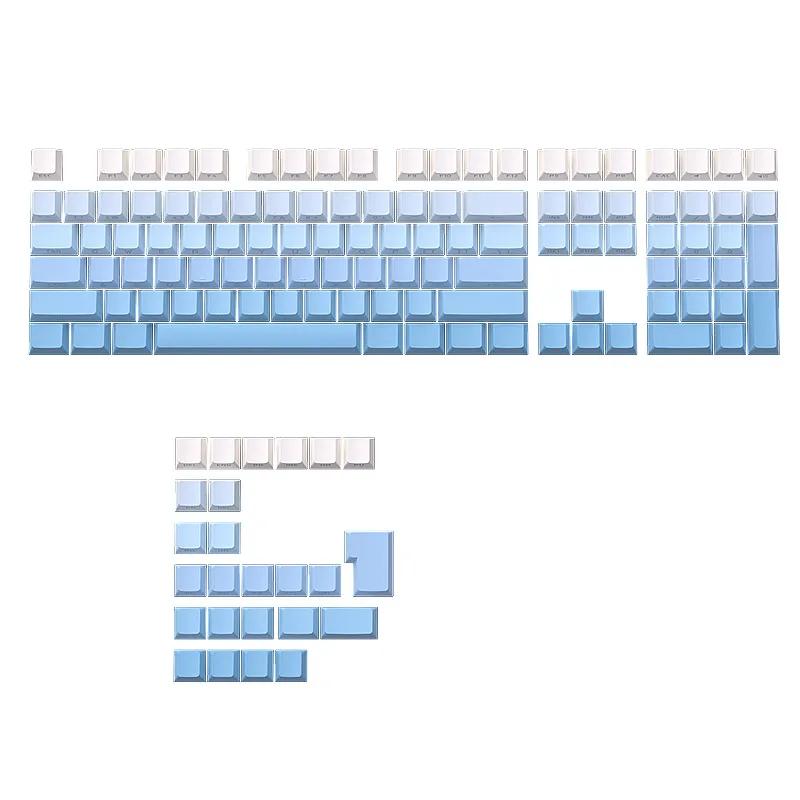 Xiaomi 2025 New Sky Blue Gradient Side Engraved Backlit 134 Mechanical Keycaps PBT Double Shot Original Height for Mechanical Keyboard