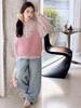 Adorable Girls' Spring Vest & Shirt 3-Piece Set - Korean Style for Older Children