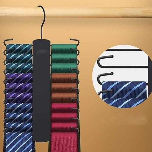 Ties Hanger Holder Rack Silk Scarf Belt Clothes Organizer Cabinet Wooden Storage Hanging Rack Storage Holder For Wardrobe Closet