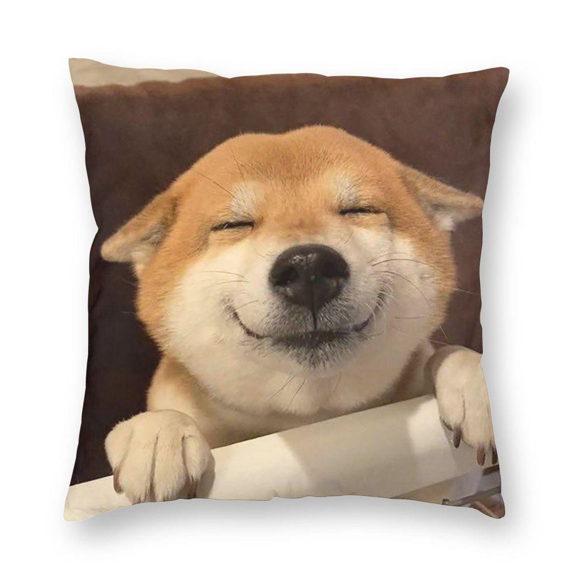 

Cute Shiba Inu Square Pillowcase Pillow Cover Cushion Decor Comfort Throw Pillow for Home Bedroom 12x12Inch