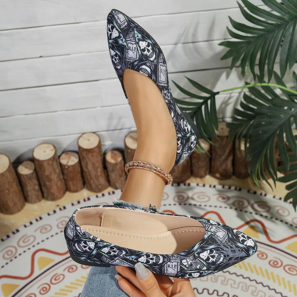 Fashion Women Soft Ballet Flats Shoes 2025 New Pointed Toe Women Flats Rhinestones Loafers Spring and Autumn Classic Flats Shoes Women