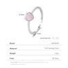 MODIAN 925 Sterling Silver Pink Crystal Hearts Opal Open Size 6-8 Finger Ring Sweet Simple Fine Jewelry For Women Birthday Gift