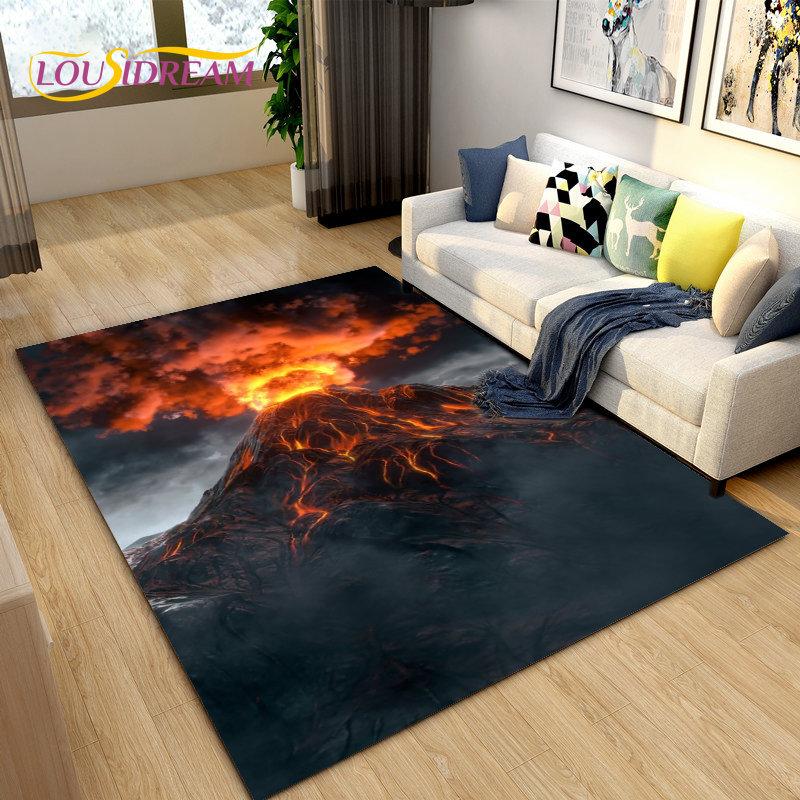 Volcanic Magma Series Area Rug Large,Carpet Rug for Living Room Bedroom Kitchen Doormat Decoration, Kids Play Non-slip Floor Mat