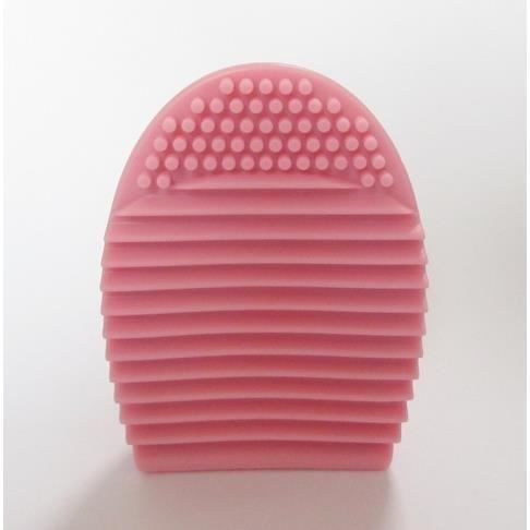 Accessoire nettoyage pinceaux - Brush Egg - ROSE - 100% Silicone - Utilisation facile - Couleur rose