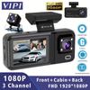 A98 Full HD 1080P Three-Lens Dash Cam: Front, Rear, Interior Infrared Video Recorder