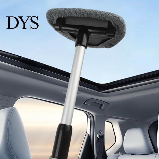 Automotive Glass Cleaner Brush Cleaning with Telescopic Handle 26-41cm Multi-Functional Microfiber Car Window Rain Fog Remover Tool for Defrosting