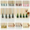 Mini Colorful Christmas Tree Pine Tree with Wooden Base Christmas table decorations Xmas Ornaments 2024 New Year Gifts Merry Chr