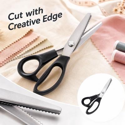 Stainless Pinking Shears for Fabric Cutting, Scissors for Sewing and