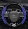 cxbkdv1 Carbon fiber Suede Car Steering Wheel Cover For Mitsubishi Pajero Sport Outlander ASX Lancer Eclipse RALLIART Auto Accessories