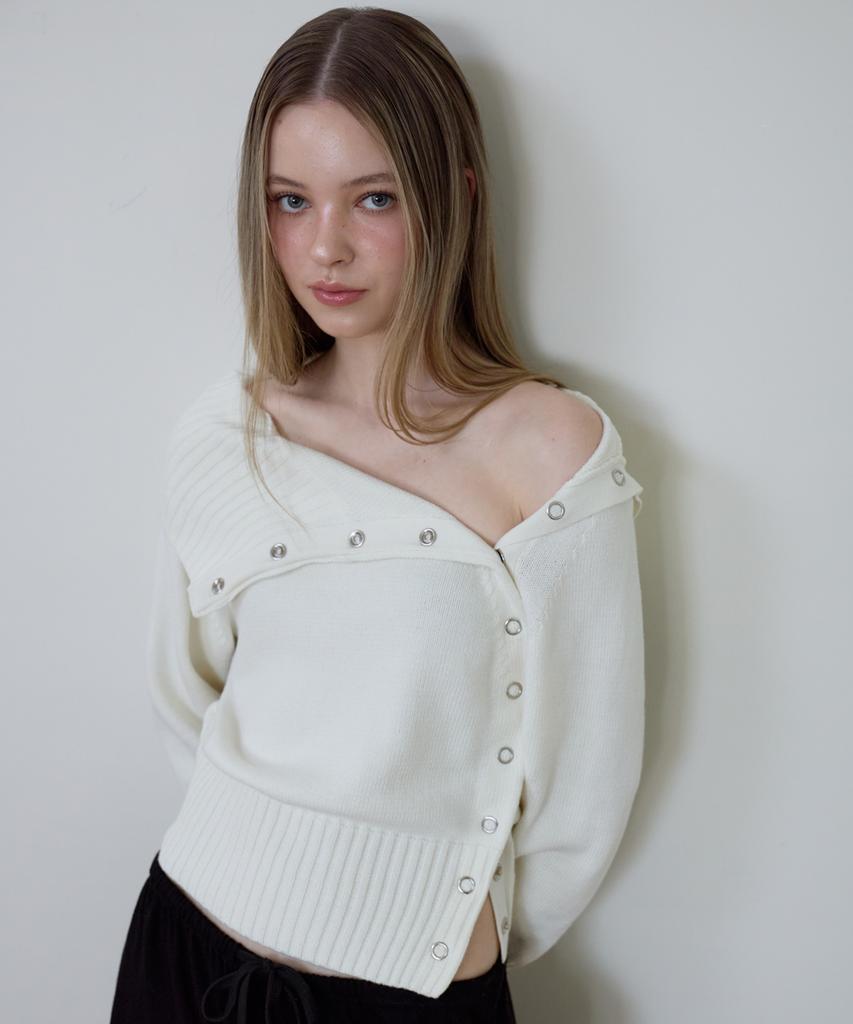 Rosefranz Fold Off Shoulder Knit [Ivory]