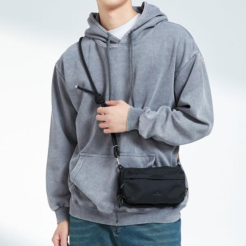 SANWA SUPPLY Schultertasche, Umhängetasche, Verschleißfeste Outdoor Sporttasche, Schwarz