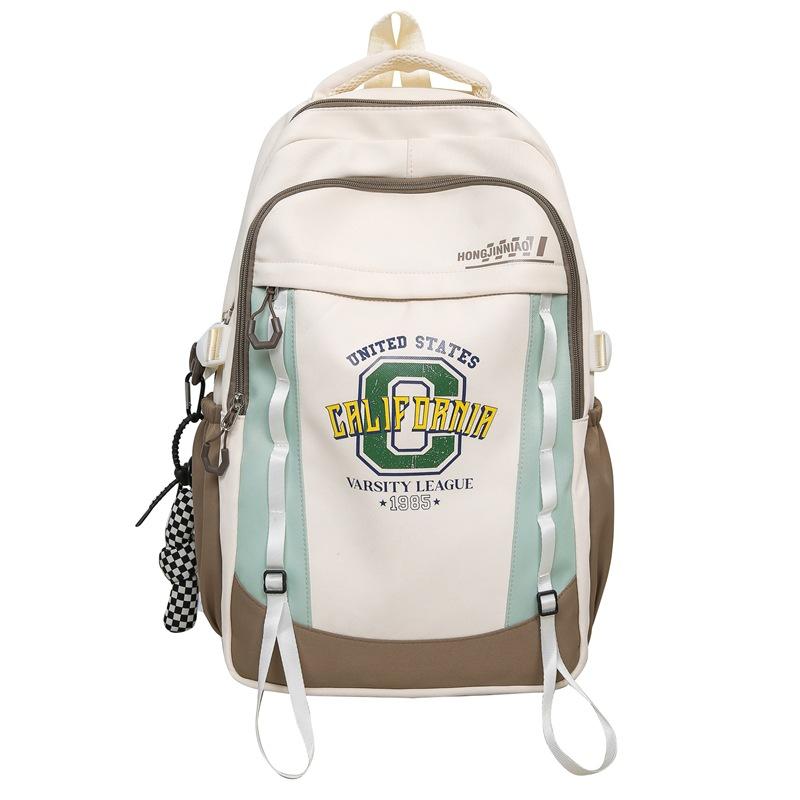 Schoolbag Unisex large-capacity personalized tooling style college student backpack Hong Kong style junior high school student backpack