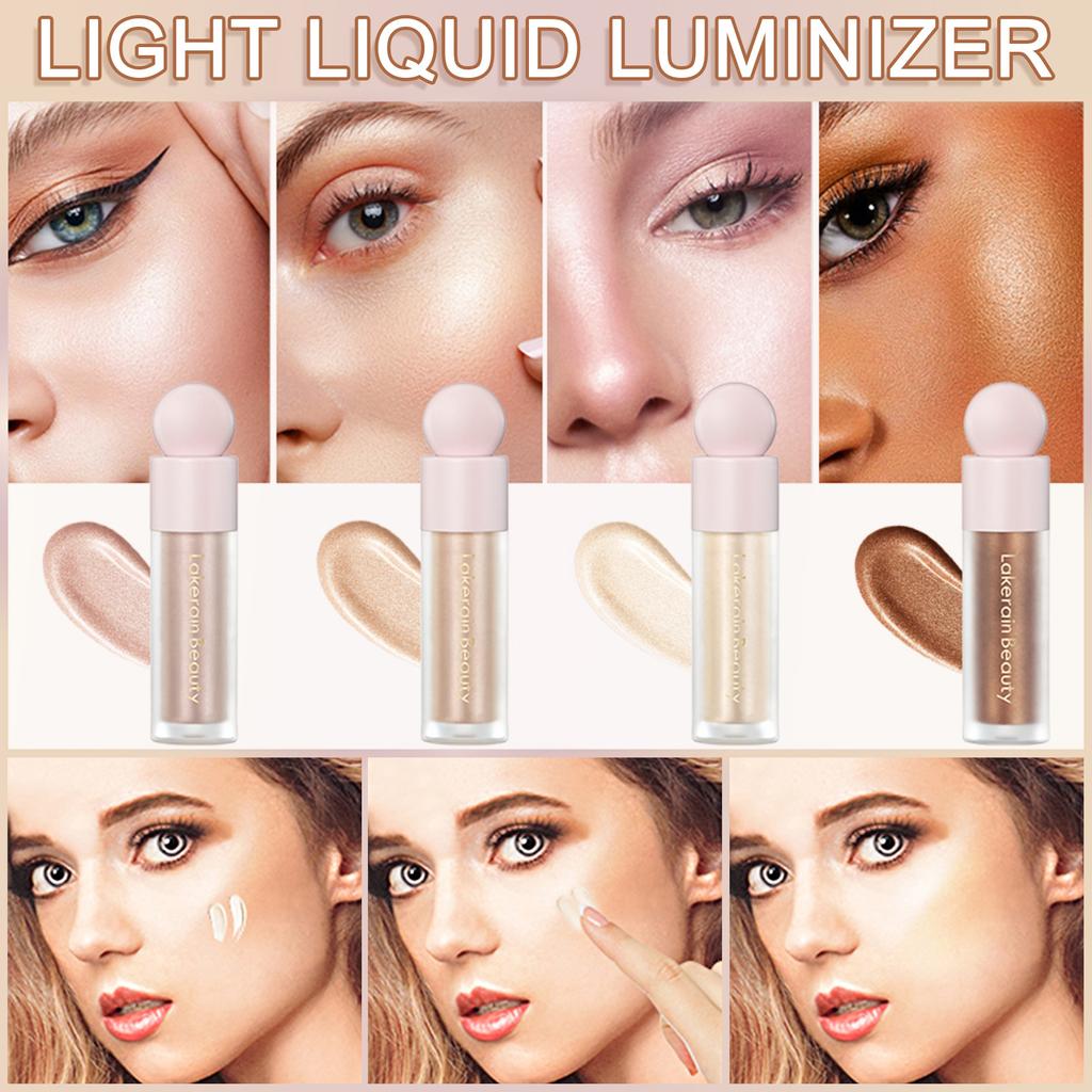7.5ml Liquid Luminizer Blush Makeup, Liquid Luminizer Face Highlighter, Waterproof Long Lasting, Moisturizing Face Blush Wand For Cheek, Rose Gold