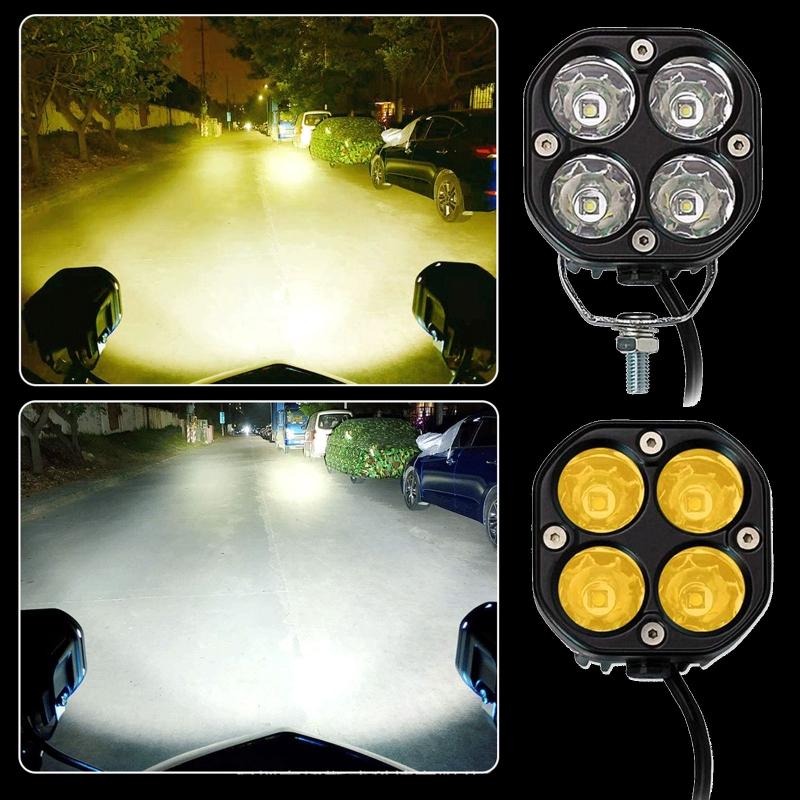 Universal 40W LED Work Light for Cars 6000LM Bright Spotlight with 4 Light Beads Energy Saving Amber Cube Light