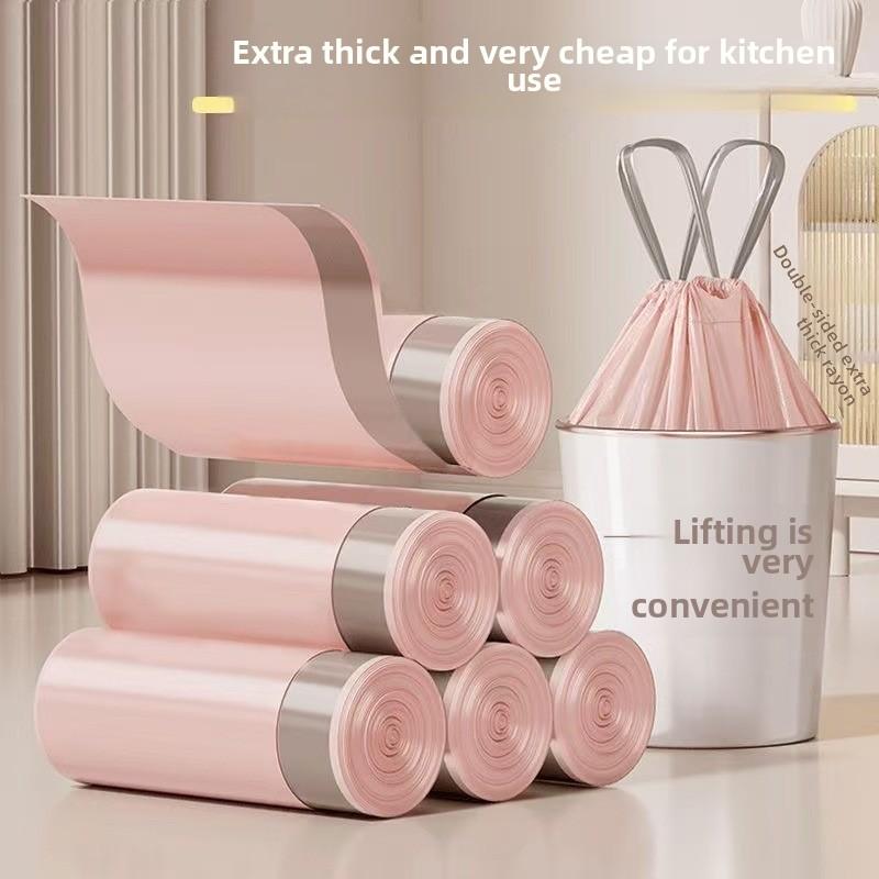 

10/50/100 шт. Мусорный мешок бытовой утолщенный маленький настольный мусорный бак мусорные мешки одноразовые мусорные мешки кухонные принадлежности 100 pcs розовый