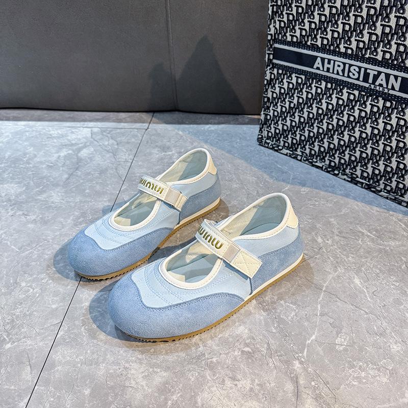 [Fanfna] Velcro shallow single shoes women's 2025 spring and summer new casual Mary Jane shoes cloth casual shoes