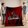 Cardinals Logo On Red Background Print Blanket Soft and Cozy Perfect for the Living Room Bed Sofa or a Nap,gift