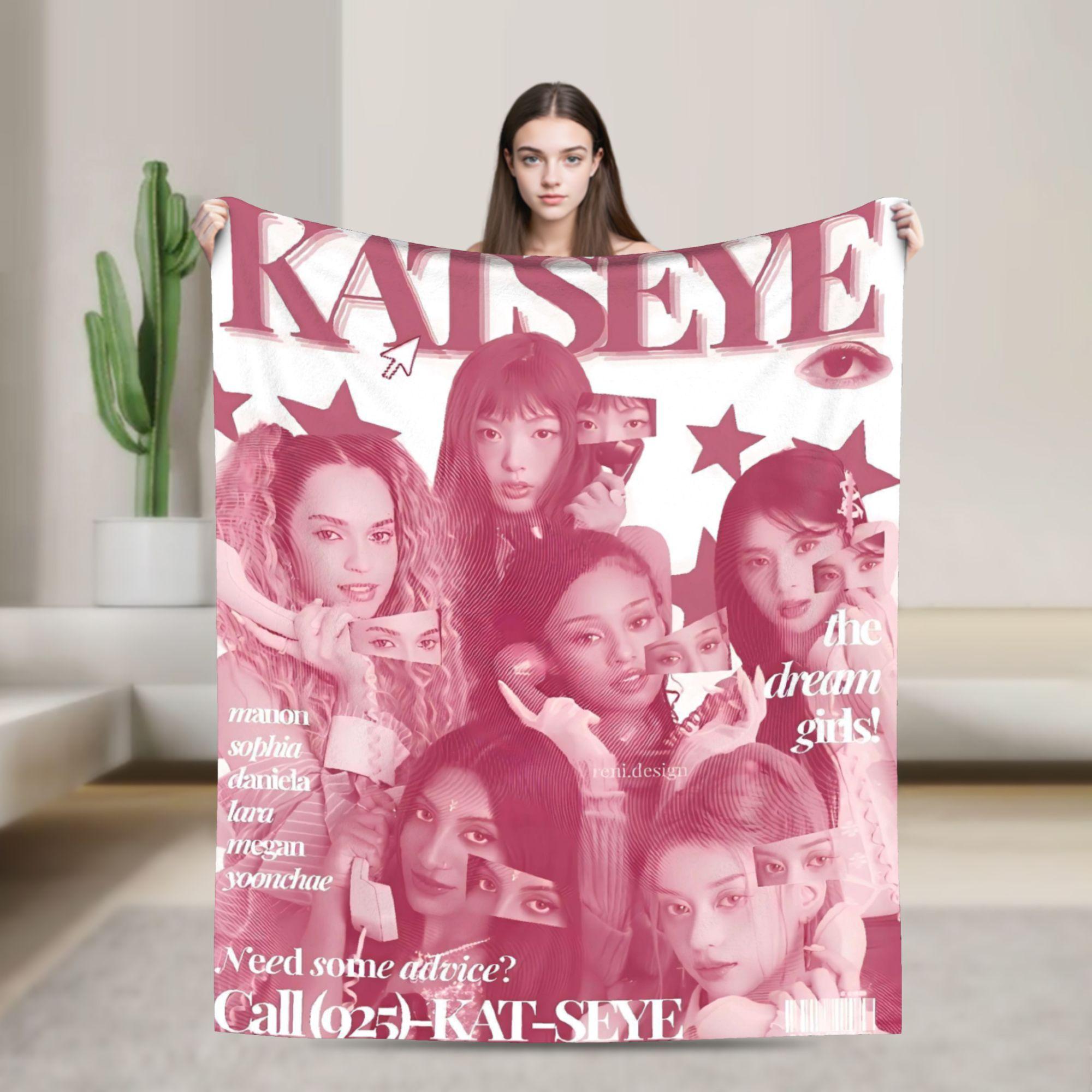 

KATSEYE Member Warm Blankets Manon Lara Sophia Megan Yoonchae Camping Plush Throw Blanket Novelty Bedspread Sofa Bed Cover 30x40in