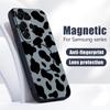 Black-white Cow Pattern Case For Samsung Galaxy S26 Ultra S25 Edge S24 Plus S23 FE S22 A54 A55 A56 5G Magnetic For Magsafe Matte Cover