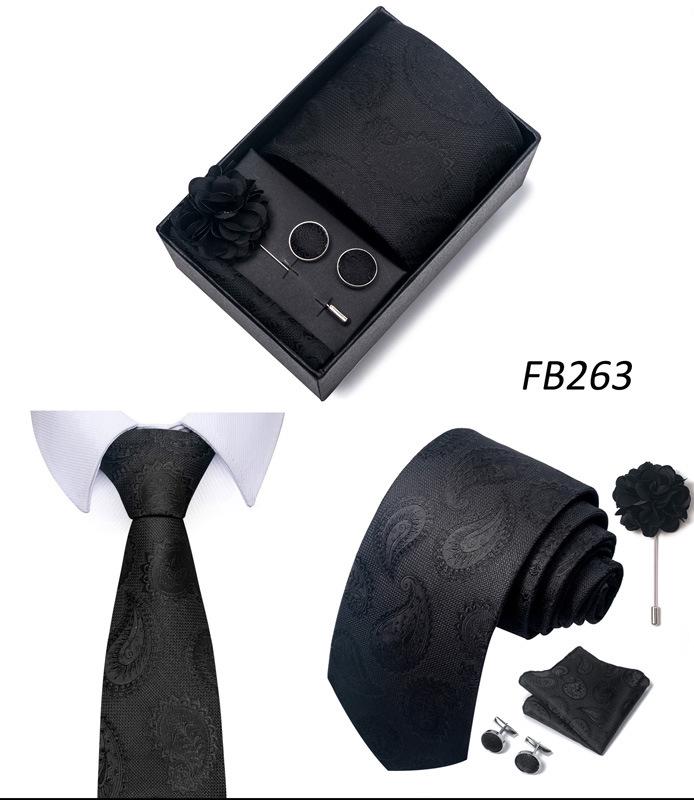 Herren Formale 8cm Krawatte Sechsteiliges Geschenkbox-Set für Bräutigam und Geschäftliche Anlässe