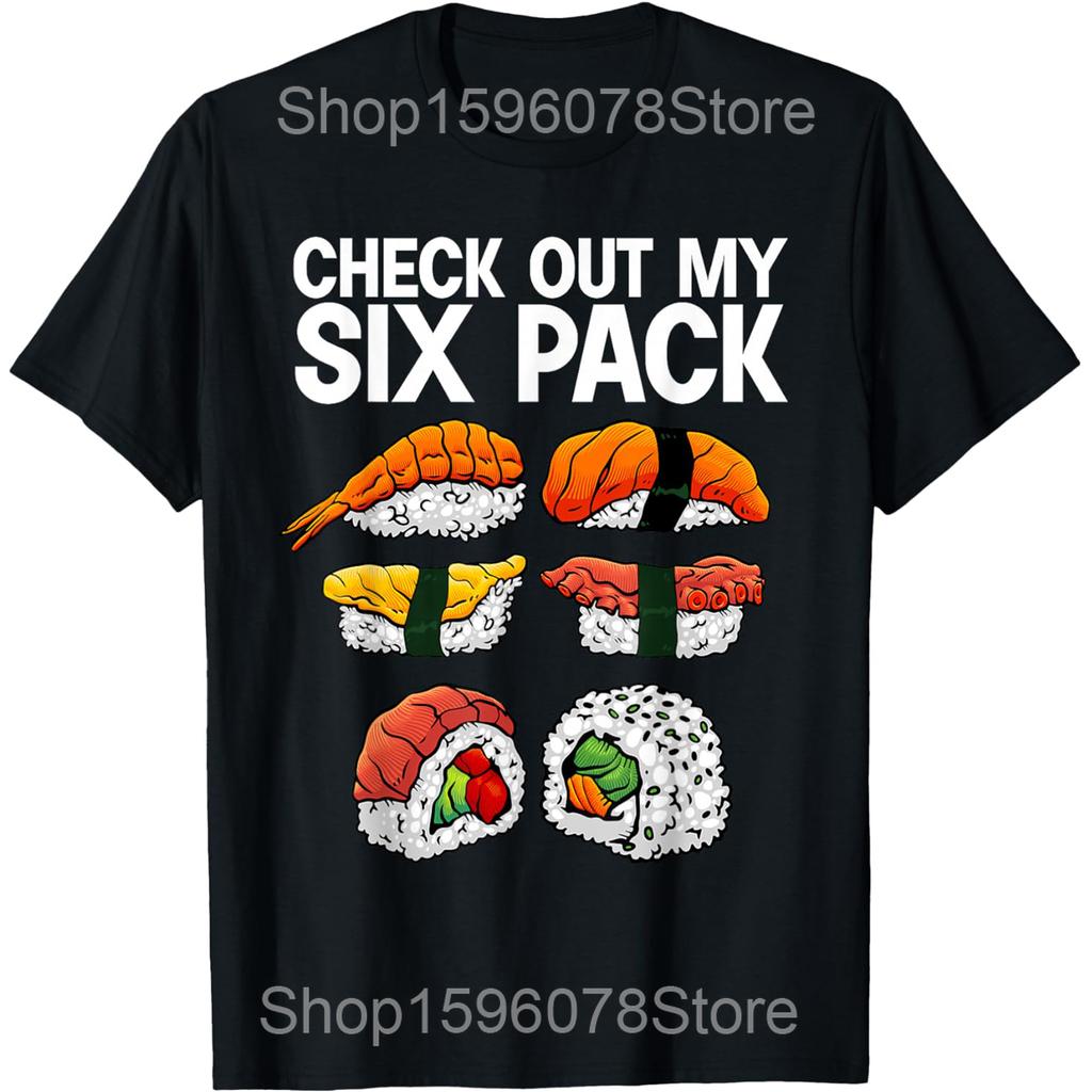 Funny Sushi Lovers Japanese Food T Shirts Men Women Pure Cotton Humor Streetwear Tee Shirt Short Sleeve Unisex Loose Clothing