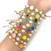 Colorful Drip Oil Smiley Star Beaded Bracelet with Natural Freshwater Pearls
