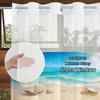 No Hook Ocean Beach pattern Shower Curtain With Snap-in Fabric Liner, Sheer Top Window, Waterproof Double Layer Bathtub curtain