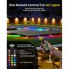Solar Fence Lights with Remote Control 50ft,15 Multi Colors Solar Powered Outdoor Step Lighting,IP67 Waterproof Led RGBYW Colors Lamp for Outside