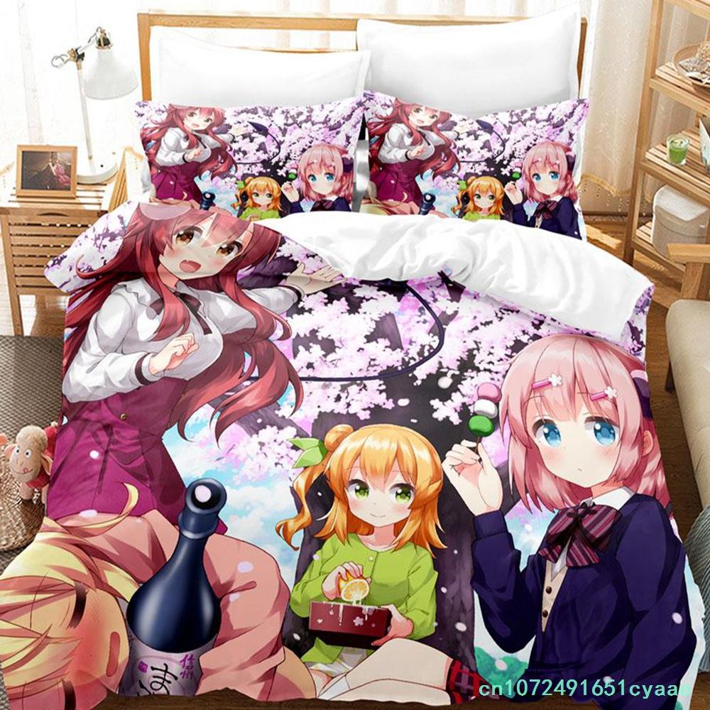 Kawaii Das Dämonenmädchen von nebenan Bettwäscheset Einzelbett Twin Full Queen King Size Bettset Erwachsener Kind Schlafzimmer Bettbezugsets Anime