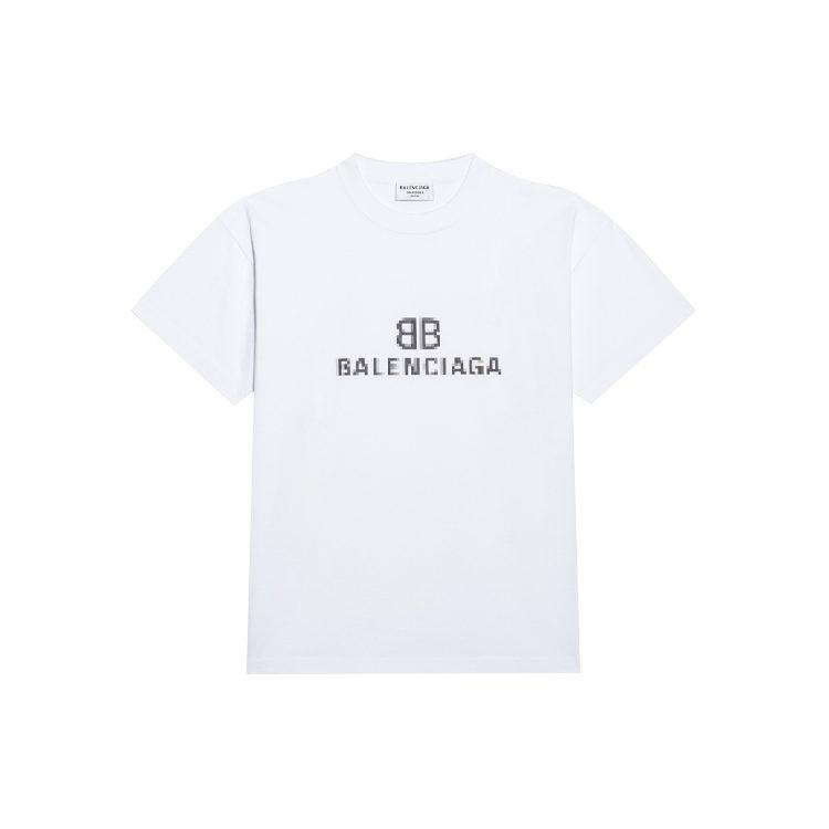 Balenciaga Women'ss Bb Pixel Medium Fit T Shirt White 612965TKVI79040