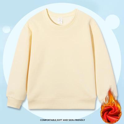 Heavy Weight Cotton Plus Velvet Hooded Sweater KID Thickened Tight Polar Fleece Pullover Hoodie Children Sweats KIDYINHR