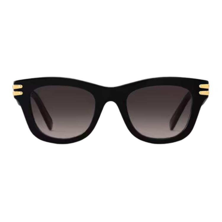 Louis Vuitton Logo Design Cat Acetate Metal Square Sunglasses Women Sunglasses Black Z2927U