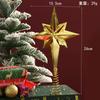 Weihnachtsbaumspitze Glitzer Gold Stern Ausgehöhlt Schneeflocke Weihnachtsbaum Anhänger Zuhause Neujahrsdekoration Party Geschenkartikel