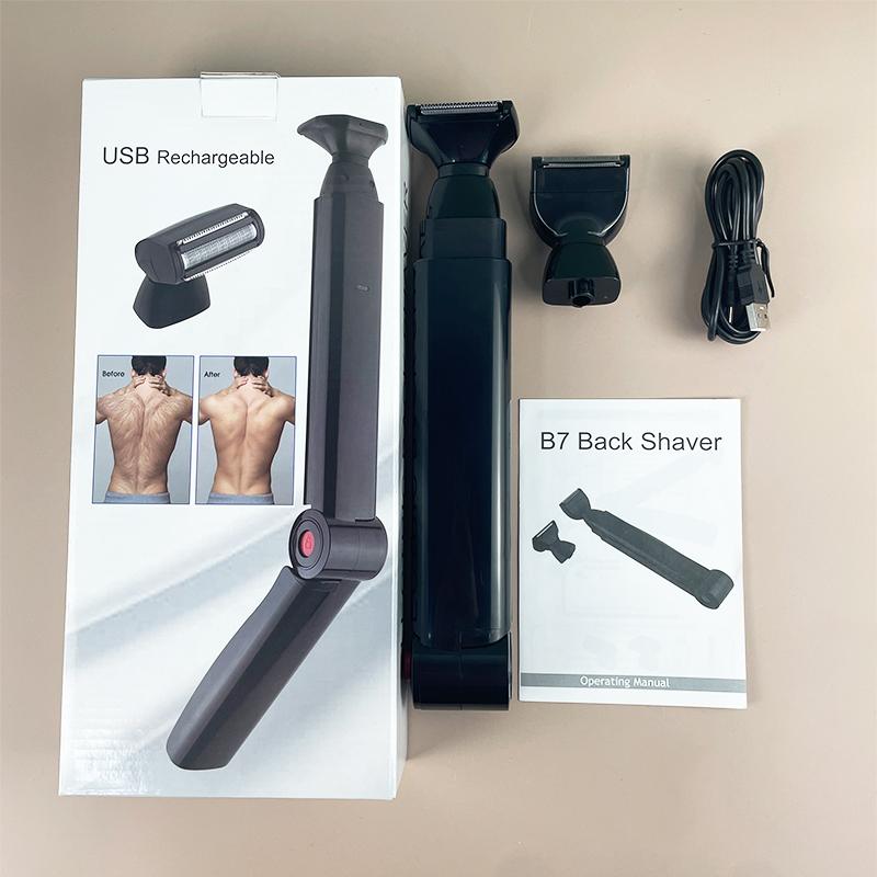 Portable men's body hair removal device, foldable painless function, home black back shaver, USB rechargeable battery