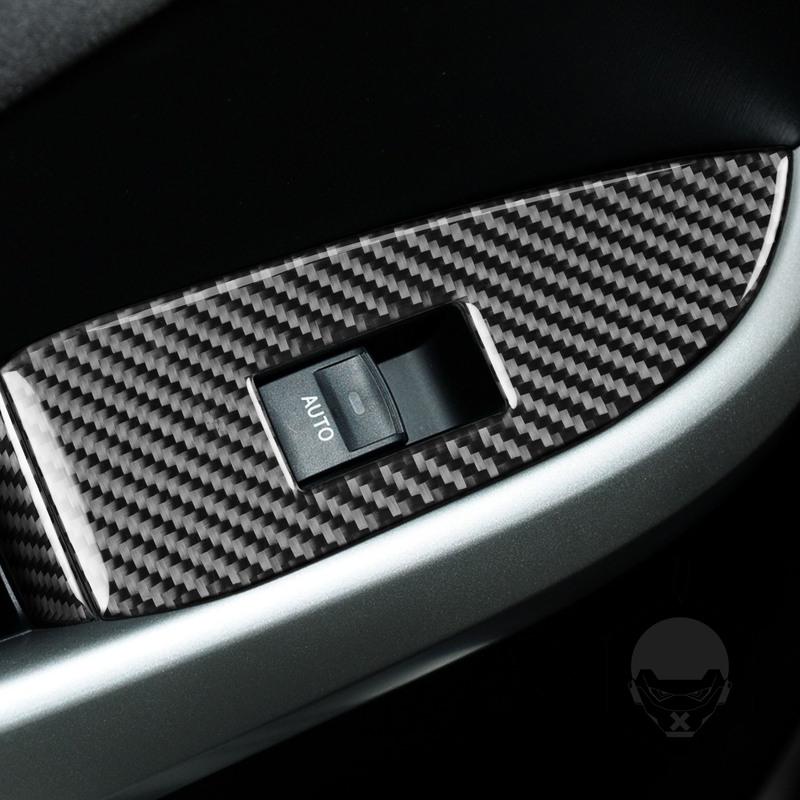 Real Carbon Fiber Car Accessories Window Lifting Panel Trim Cover Soft Sticker For Toyota Prius XW30/ZVW30 2012 2013 2014 2015