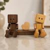 Car Dashboard Statue Creative Wooden Doll Shaking Feet Couple Figure Vehicle Man