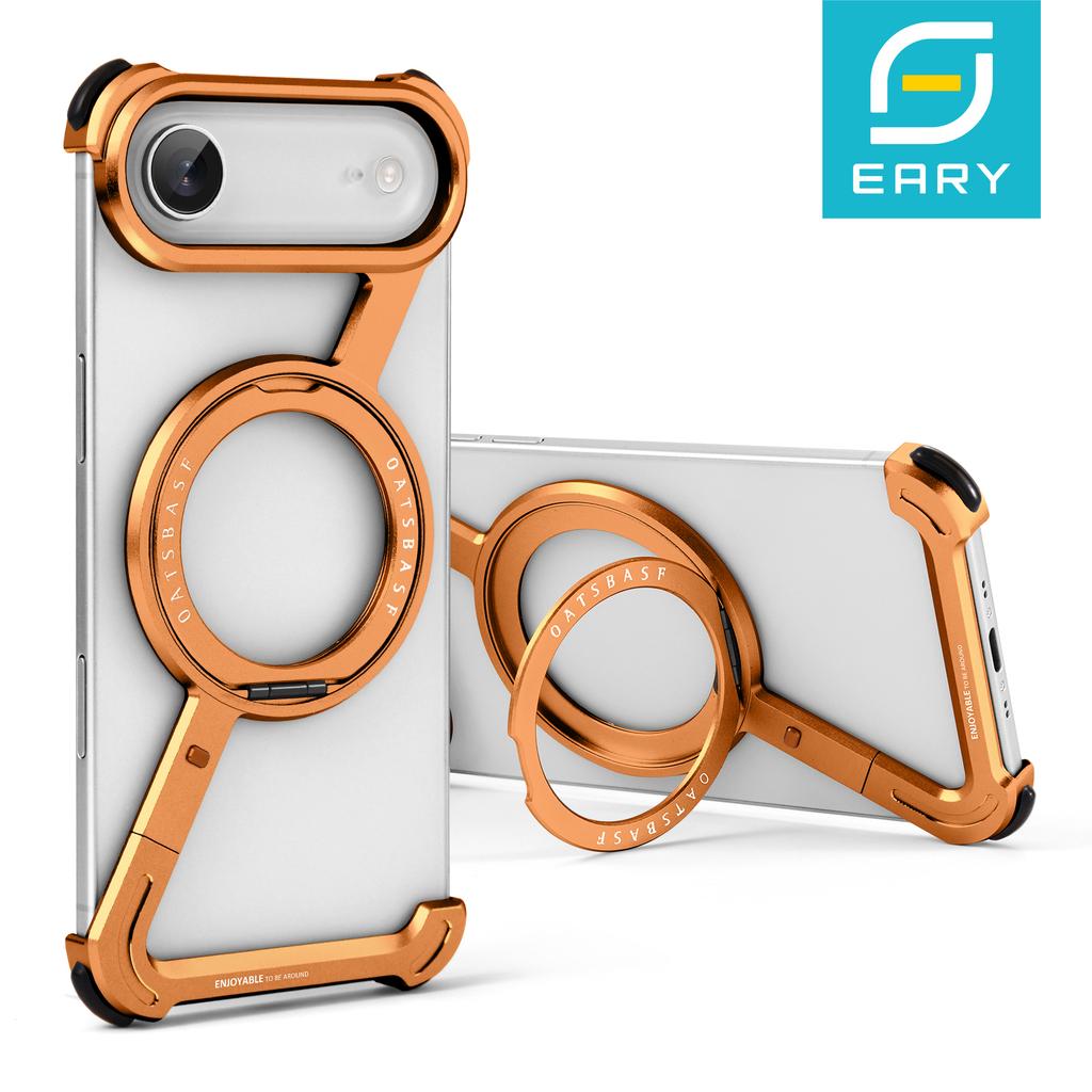 Eary Z-Shaped Case for iPhone Air for Magsafe Wireless Charging 360°Rotate Magnetic Ring Stand Shockproof Anti-Drop Phone Cover