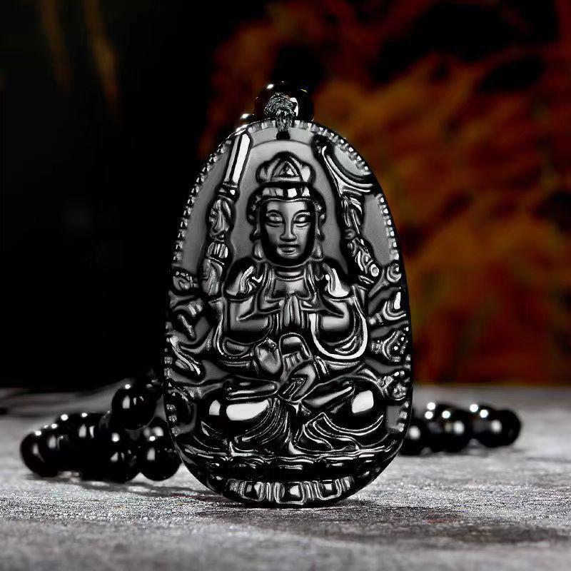 Amitabha Pendant Necklace Carved Buddha Lucky Amulet Necklaces For Women Men Jewelry Gifts
