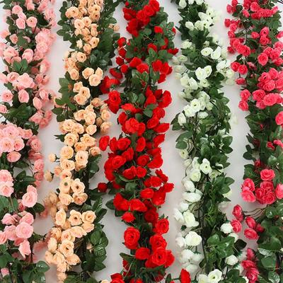 2,5 m 1,8 m Rose Künstliche Blume Reben Für Hochzeit Girlande Weiß Rosa Hause Zimmer Hochzeit Dekoration Seide Künstliche Rose Reben Han